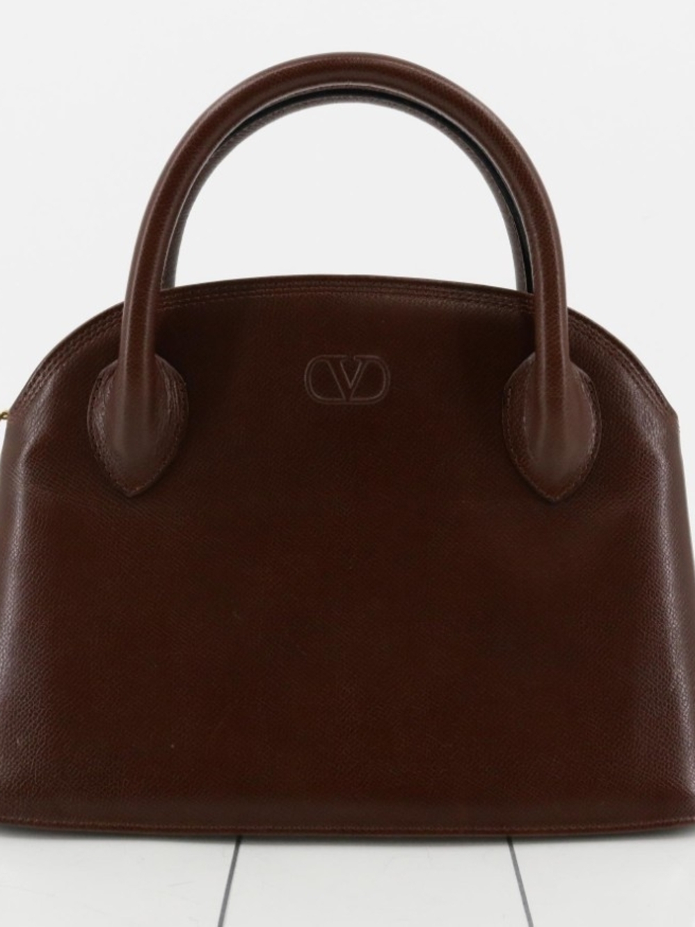 Valentino Garavani Dark Brown Leather Satchel - Picture 1 of 11
